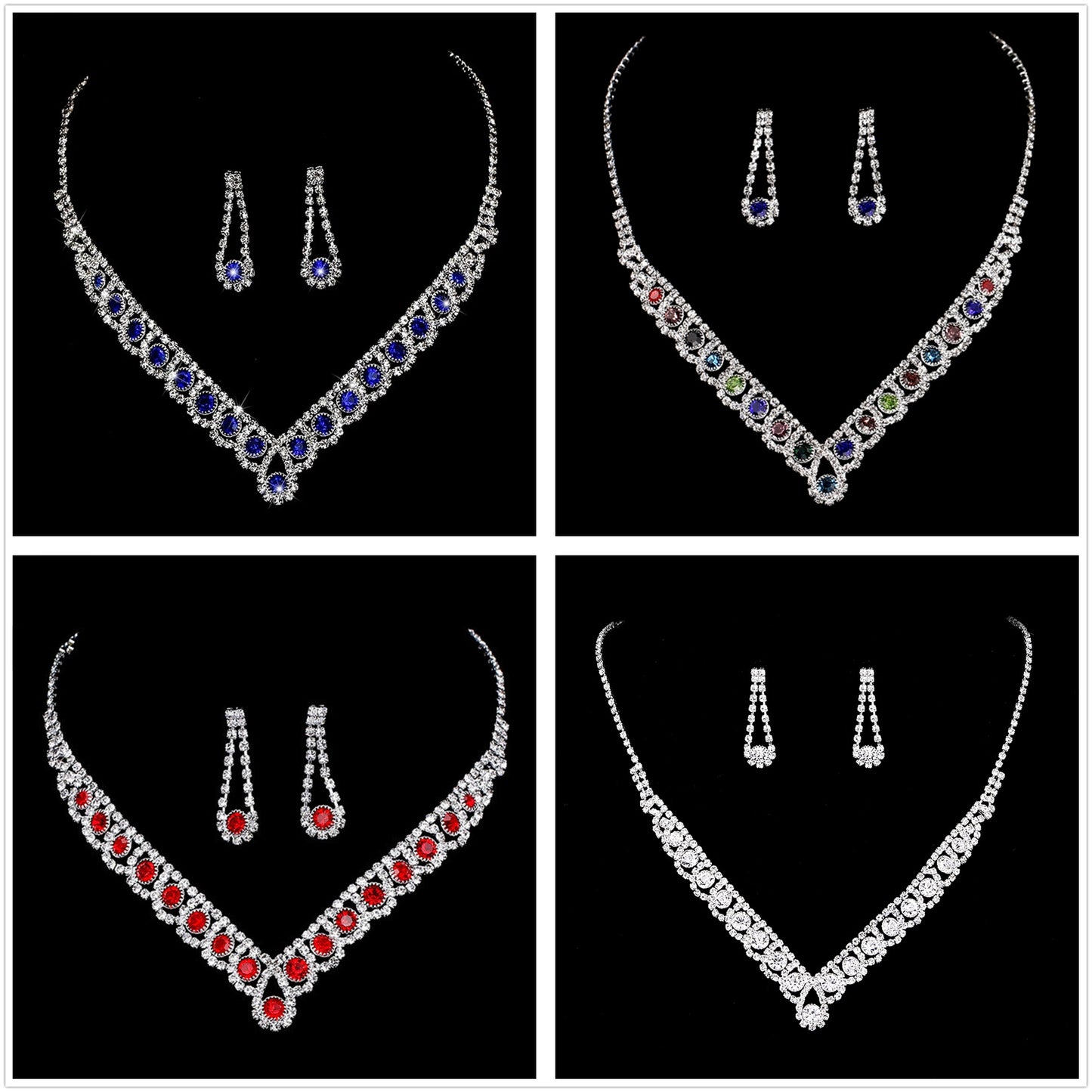 Fashion Colorful Crystal Necklace and Jewelry Set