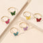 Colorful Butterfly Chic Open Alloy Ring Set - 6 Pieces
