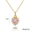 18k Gold Plated Copper Zircon Heart Geometric Pendant Necklace