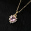 18k Gold Plated Copper Zircon Heart Geometric Pendant Necklace