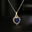 18k Gold Plated Copper Zircon Heart Geometric Pendant Necklace