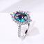 Elegant Copper Inlaid Colored Zircon Oval Ring for Women - Proposal and Birthday Gift