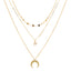 Fashion Crescent Star Zircon Pendant Layered Necklace