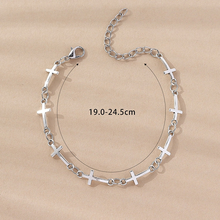 European American Simple Fashion Cross Alloy Women's Bracelet - Punk Creative Design