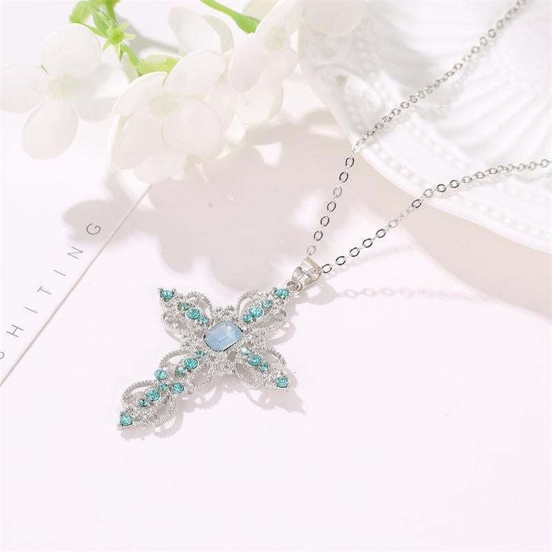 Fashion Bohemian Cross Pendant Necklace with Hollow Out Design