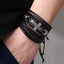 Fashion Cross PU Leather Unisex Bracelet Set - Hand-Woven Cowhide and Alloy Combination