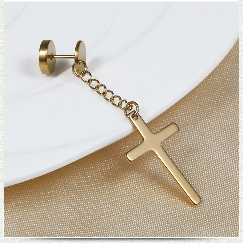 Fashion Cross Hypoallergenic Stainless Steel Punk Earrings