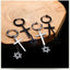 Fashion Cross Tassel Chain Stainless Steel Earrings - Clip-On Hoop Design