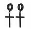 Fashion Titanium Steel Cross Hoop Earrings