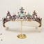 Baroque Alloy Crown with Colorful Gemstones for Bridal and Princess Accessories