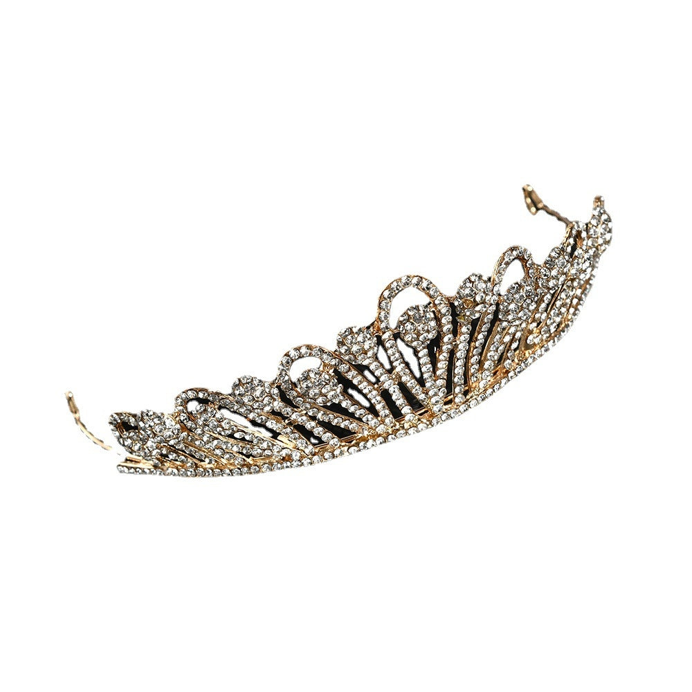 Zircon Inlay Baroque Bridal Tiara Headband