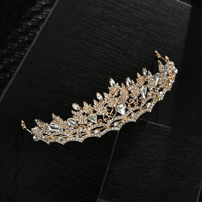 Zircon Inlay Baroque Bridal Tiara Headband