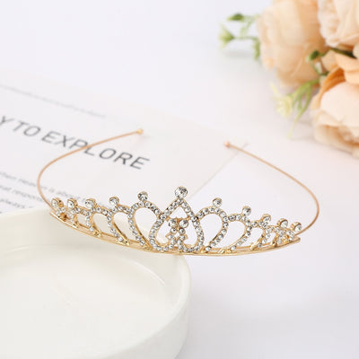 Fashion Bridal Rhinestone Crown Headpiece - Alloy Plating Princess Tiara for Weddings and Cake Decorations