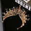 Golden Rhinestone Bridal Tiara Headband for Wedding Dress