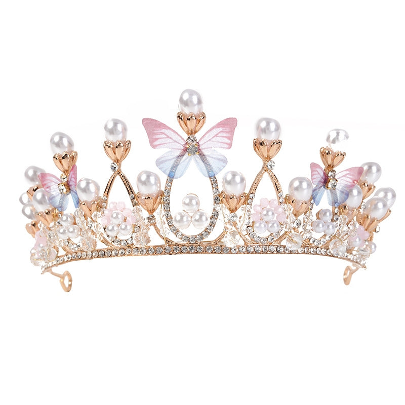 Butterfly Crystal Pearl Bridal and Princess Headband