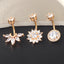 Fashion Crown Stainless Steel Zircon Belly Ring Set - 3 Piece Body Piercing Jewelry