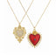 Devil's Eye Heart Shaped Zircon Pendant Necklace in Gold Plated Copper