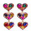 Fashion Geometric Heart Pendant Diamond Stud Earrings