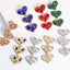 Fashion Geometric Heart Pendant Diamond Stud Earrings