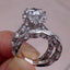 Fashion Zircon Double Layer Engagement Ring Set for Women