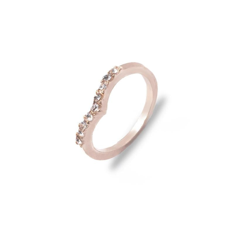 Fashion V-Shaped Diamond Heart Ring