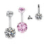 Fashion Double-Headed Zircon Belly Button Ring Women's Body Jewelry