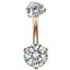 Fashion Double-Headed Zircon Belly Button Ring Women's Body Jewelry