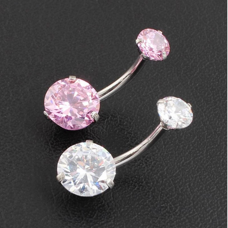 Fashion Double-Headed Zircon Belly Button Ring Women's Body Jewelry