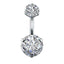 Fashion Double-Headed Zircon Belly Button Ring Women's Body Jewelry