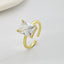 Elegant White Zircon Geometric Square Ring for Women