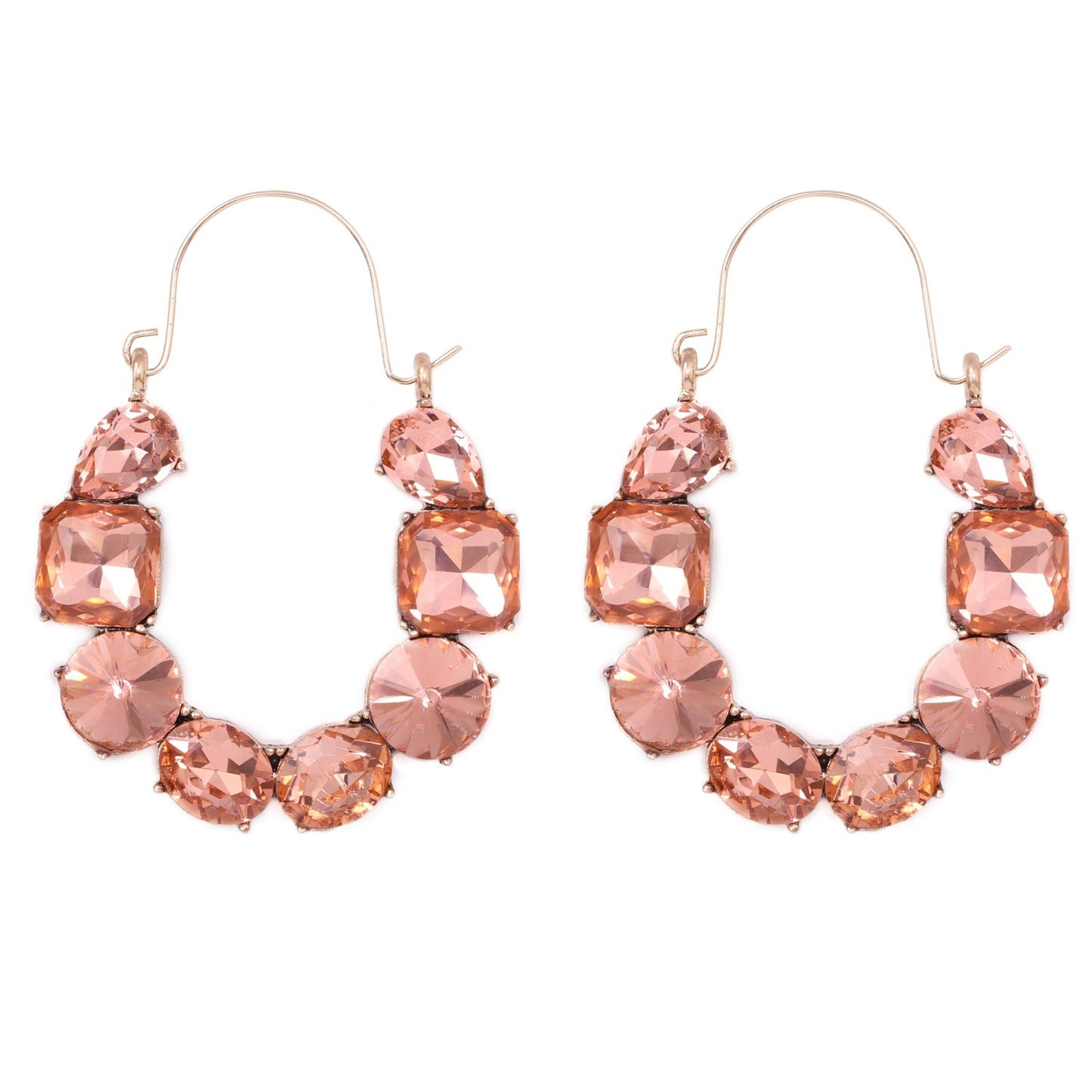 Geometric Zirconia Inlaid Statement Earrings