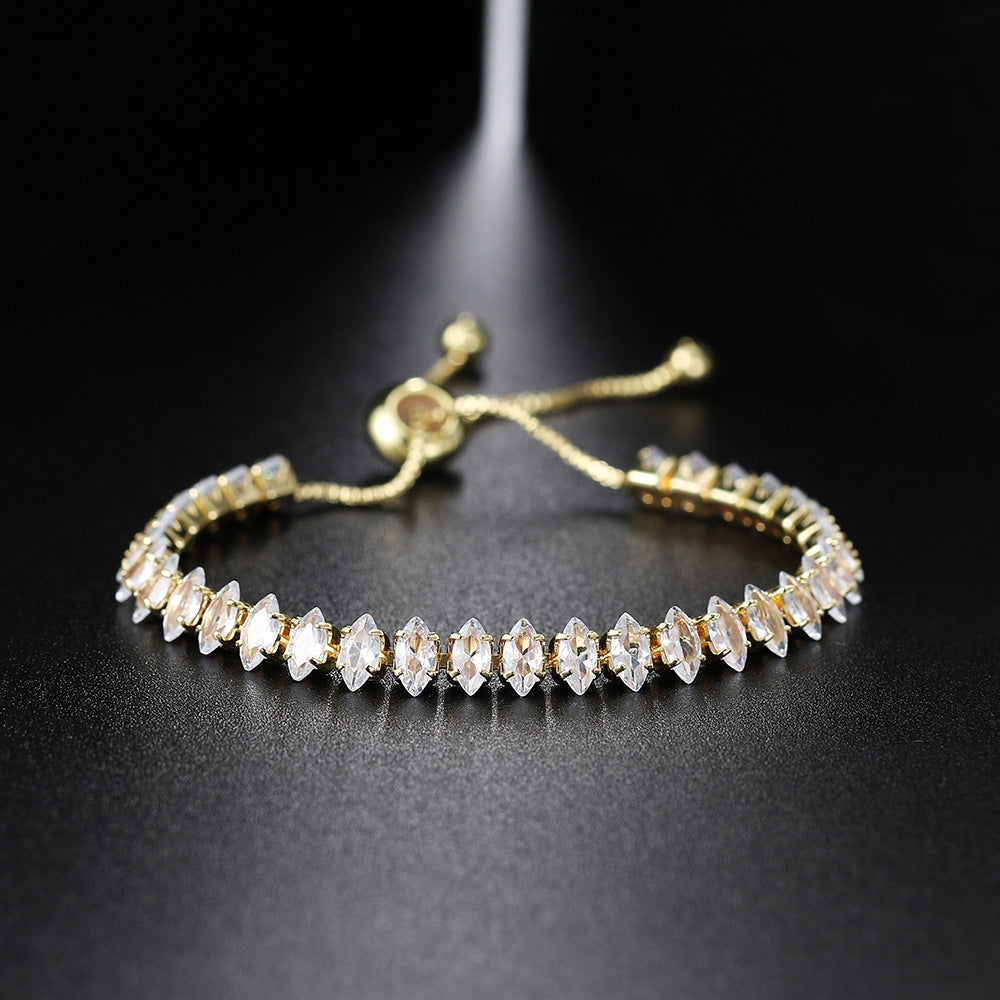 Fashion Marquise Crystal Adjustable Tennis Bracelet