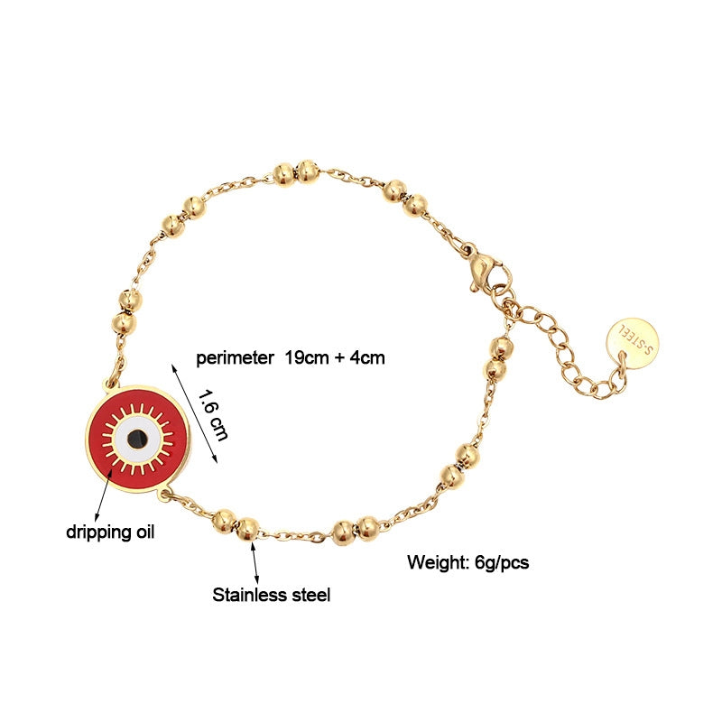 18K Gold Plated Stainless Steel Eye Bracelet for Couples