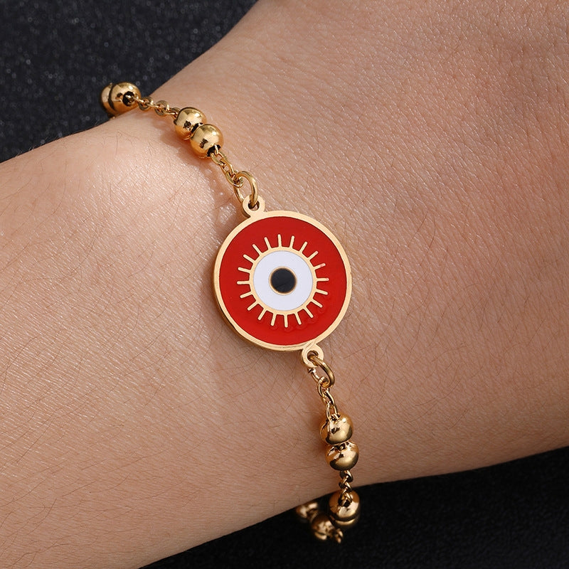 18K Gold Plated Stainless Steel Eye Bracelet for Couples