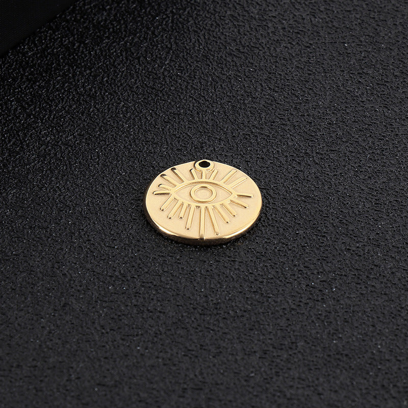 "Stainless Steel Geometric Eye of God Pendant for DIY Jewelry Making"