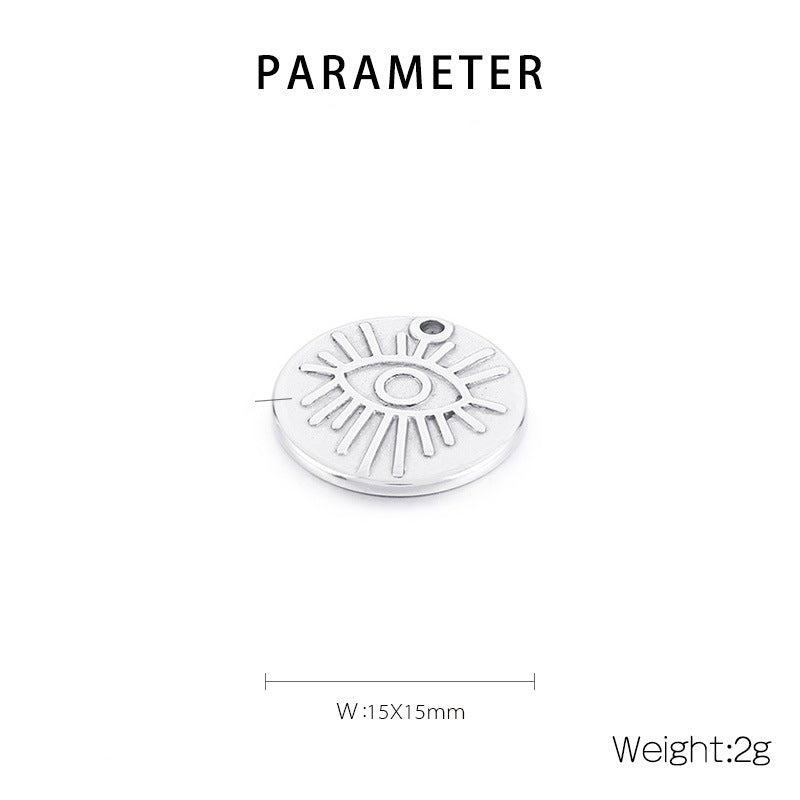 "Stainless Steel Geometric Eye of God Pendant for DIY Jewelry Making"