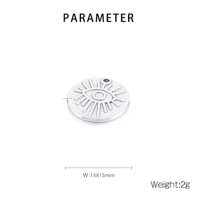 "Stainless Steel Geometric Eye of God Pendant for DIY Jewelry Making"