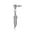 Fashion Feather Stainless Steel Inlay Gemstone Tassel Drop Earrings