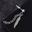 Fashion Feather Titanium Steel Chain Inlay Gemstone Drop Earrings