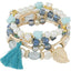 Elegant Multi-Layered Crystal Bead & Pearl Flower Bracelet for Women