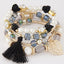 Elegant Multi-Layered Crystal Bead & Pearl Flower Bracelet for Women