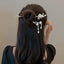 Elegant Floral Alloy Hairpin with Tassels - High-End Hair Accessory