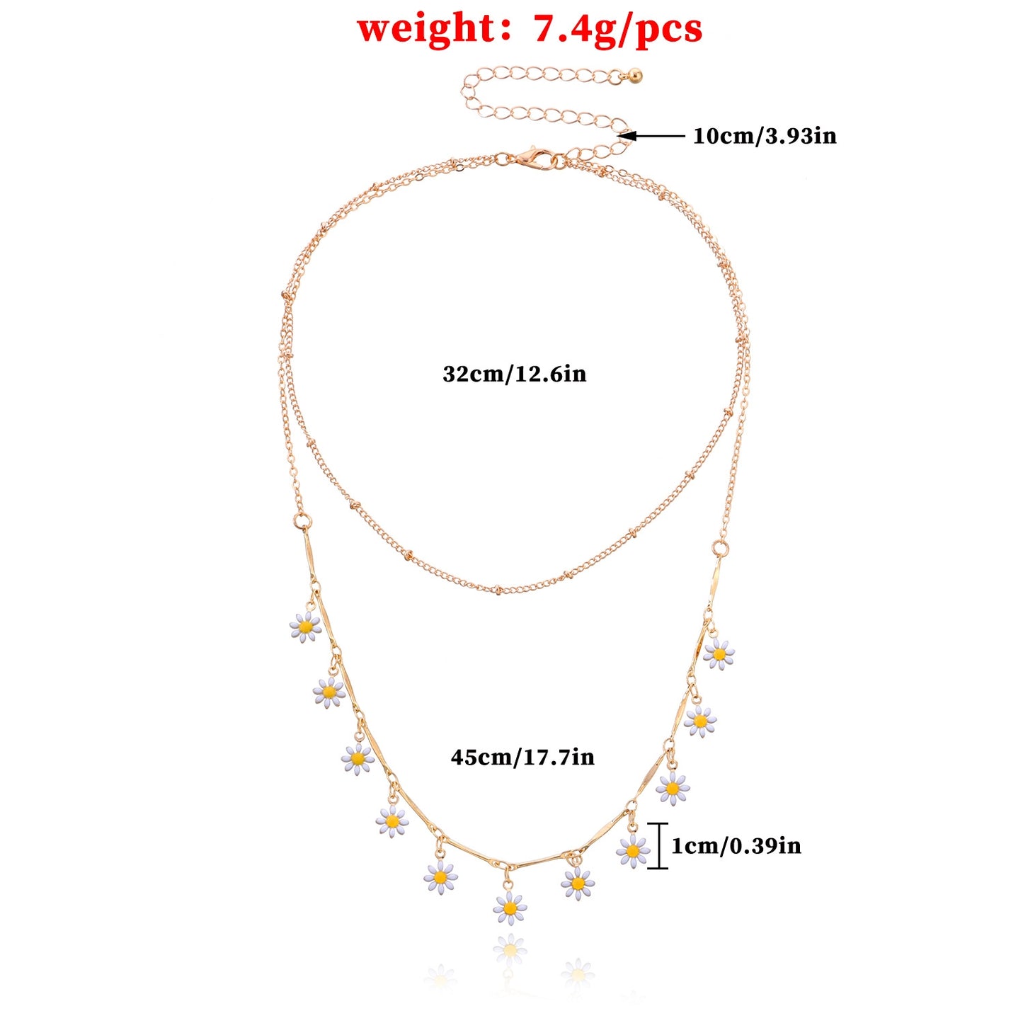 Fashion Flower Alloy Plating Women's Layered Necklaces 1 Piece