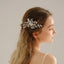 Bridal Rhinestone Pearl Hair Comb with Alloy Flowers