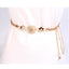 Fashion Flower Alloy Women's Rhinestone Chain Belt - Gold Metal Waist Accessory