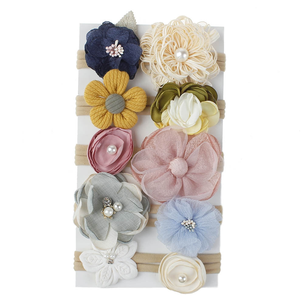 Floral Nylon Hair Band Set for Girls