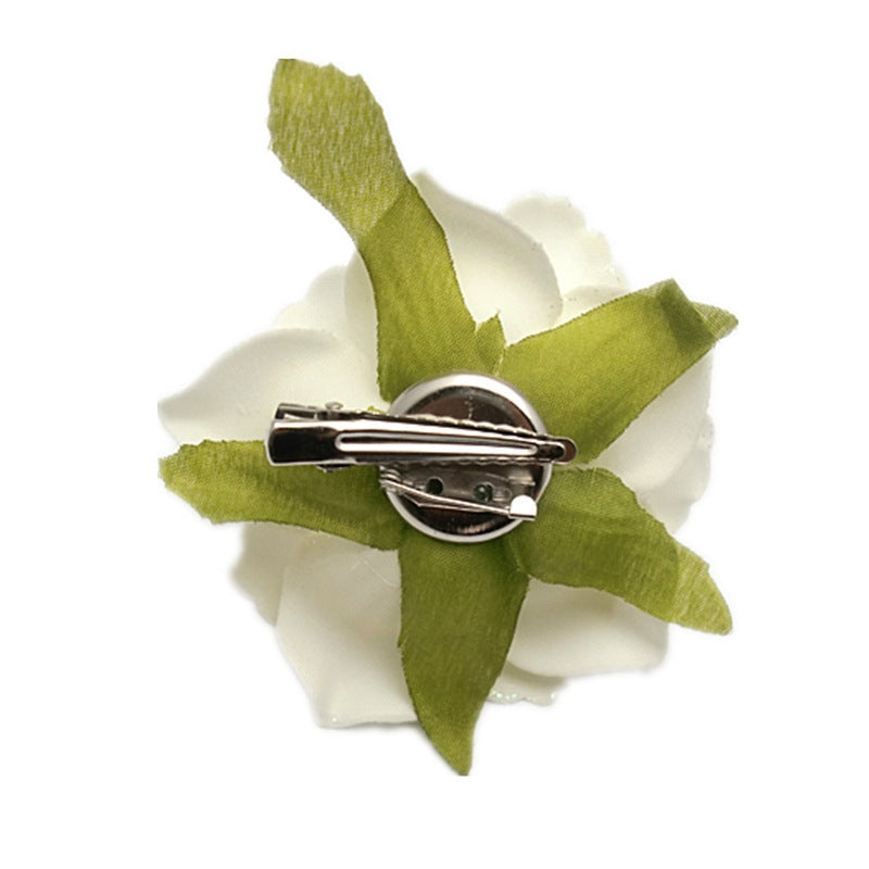 Elegant Rose Flower Hair Clip and Brooch for Weddings and Events