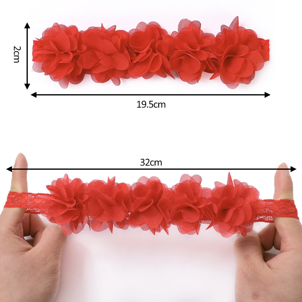 Floral Handmade Hair Clip and Baby Headband Set - High-Quality Newborn and Children's Hair Accessories