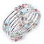 Fashion Flower Turquoise Agate Crystal Layered Wrap Bracelet Set