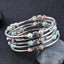 Fashion Flower Turquoise Agate Crystal Layered Wrap Bracelet Set